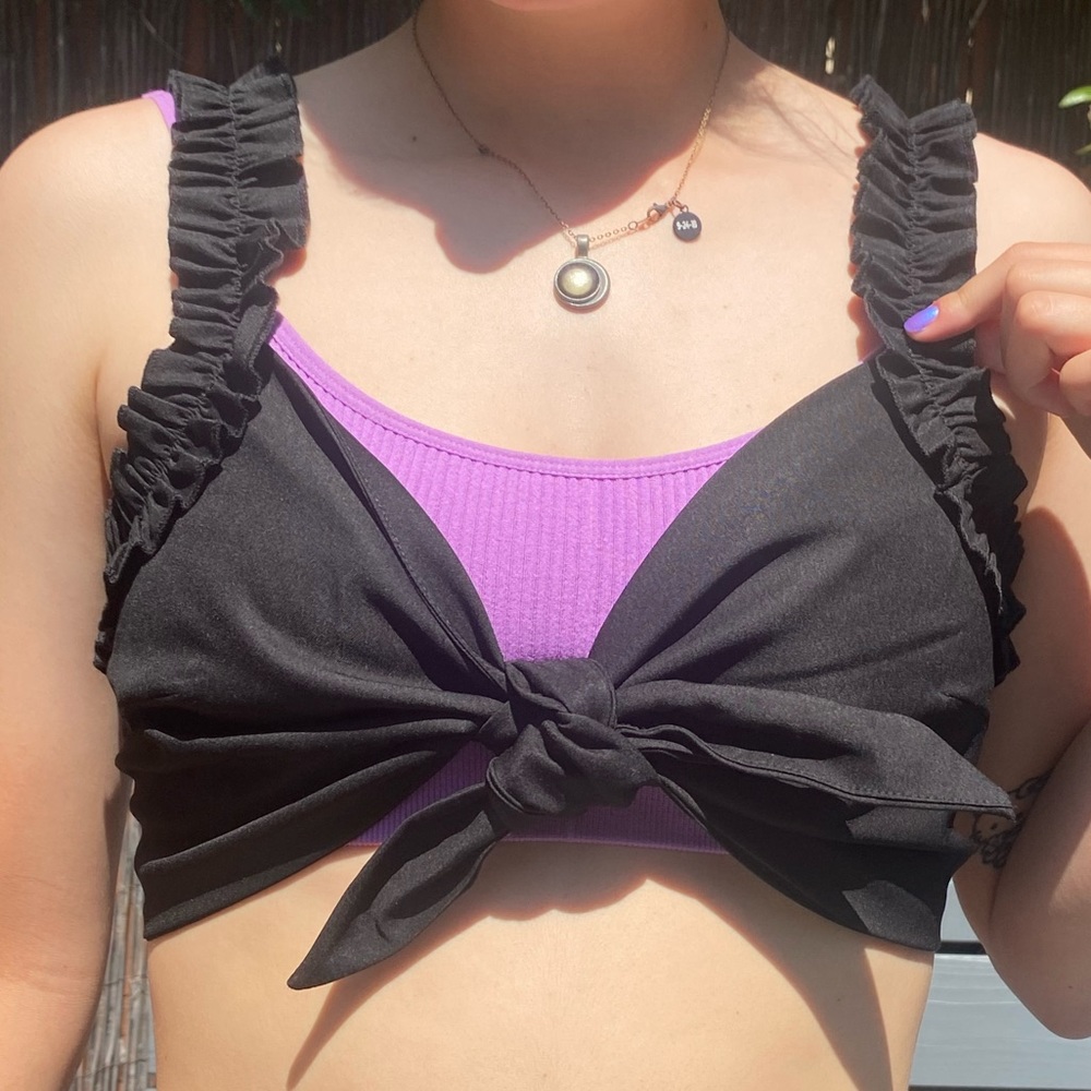 Black wrap crop top from Nasty Gal!